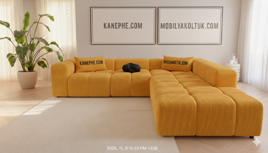 Şık ve rahat köşe koltuk, modern tasarımı ve konforlu yapısıyla oturma alanınızı tamamlar.