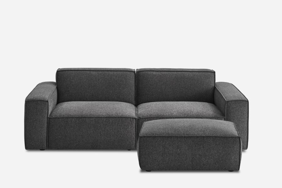 Modern tasarımlı koyu gri kumaşlı modüler köşe kanepe mobilya koltuk