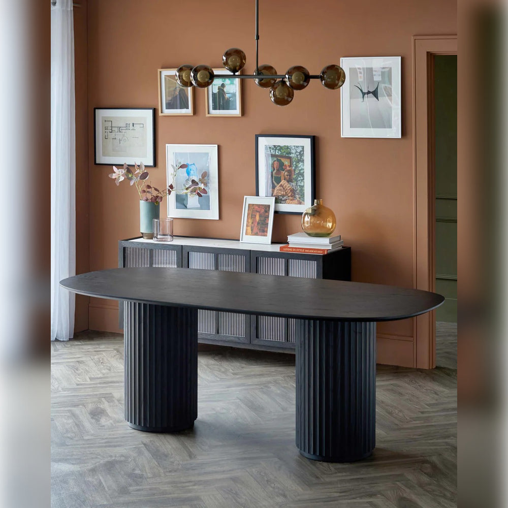 Mobilya Koltuk tarafından siyah oval tasarımlı modern mermer desenli masa salon ve yemek odası için