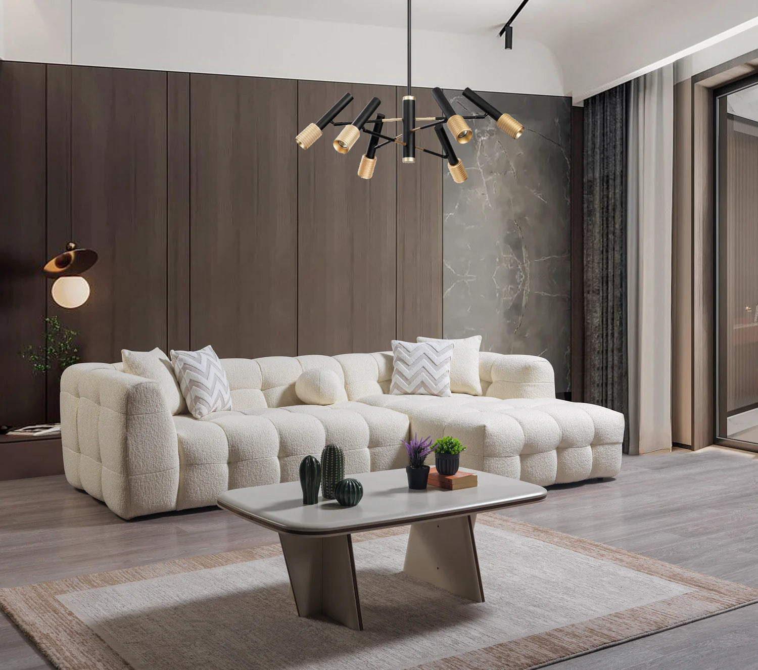 Modern ve konforlu beyaz Mobilya Koltuk köşe koltuk seti geniş oturma alanı ile salon dekorasyonunda şık kullanım