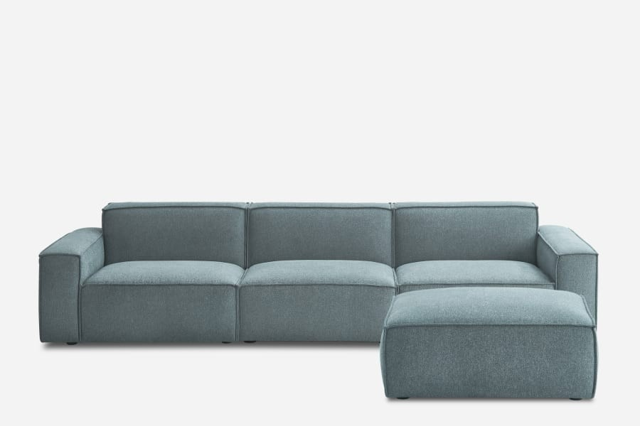 Gri renkli geniş ve rahat modüler köşe koltuk modern tasarımla konfor sunar