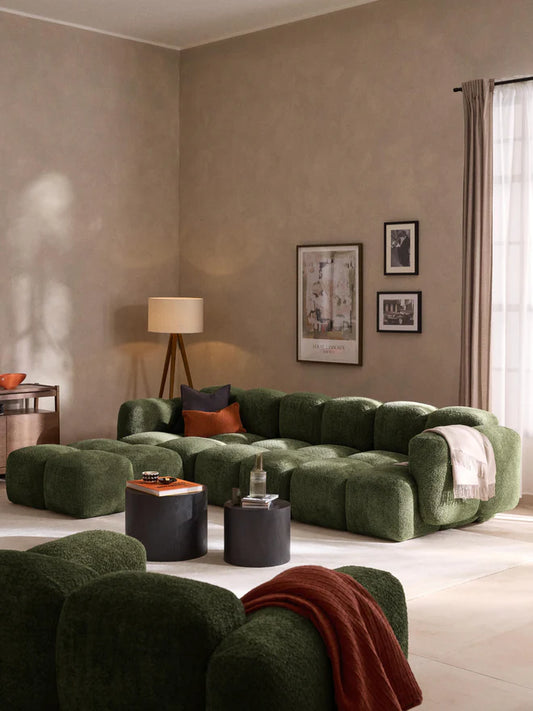 Mobilya Koltuk modüler köşe takımı satın al yeşil renk modern salon dekorunda