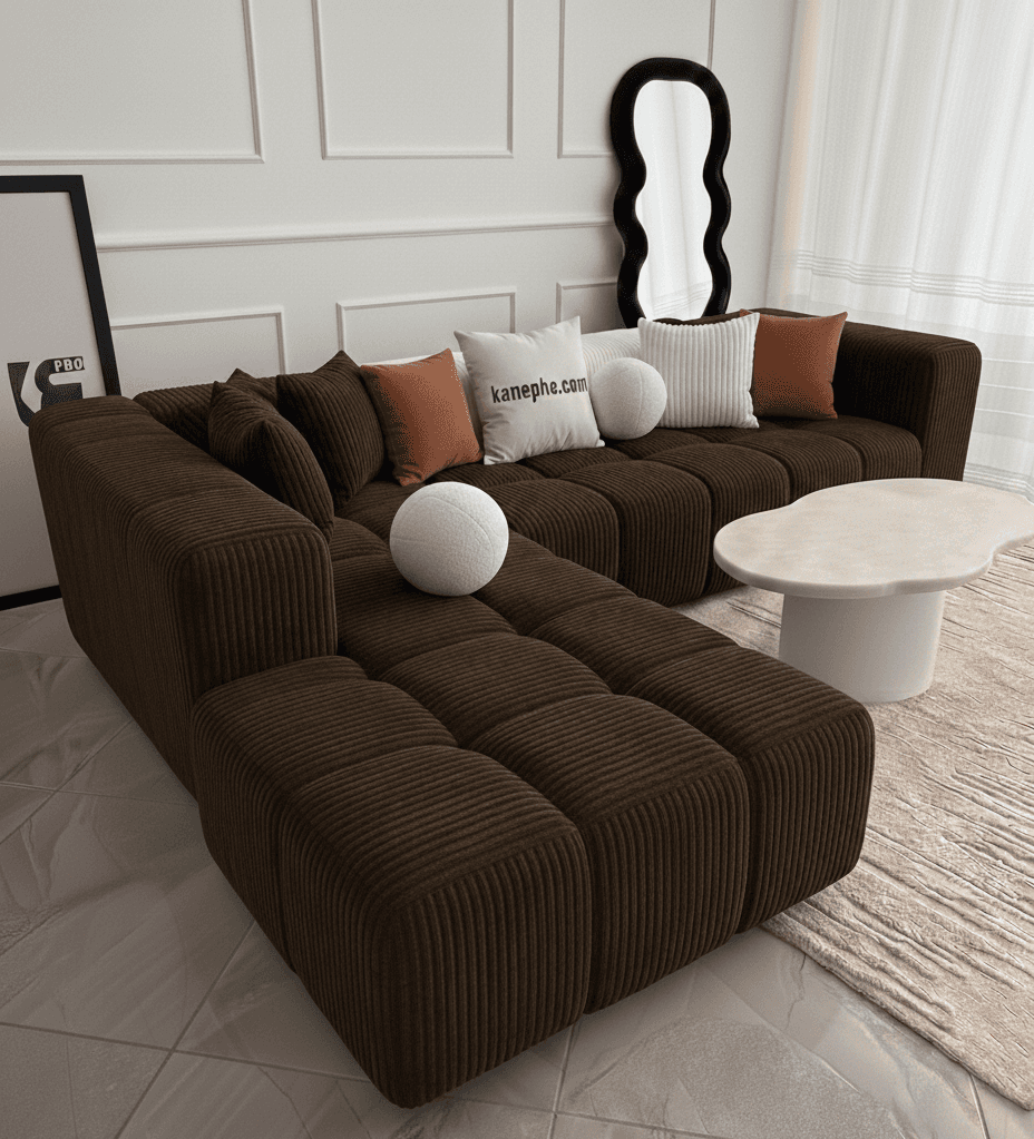 Pony köşe koltuk, şık tasarımıyla oturma odalarına modern bir görünüm kazandırır