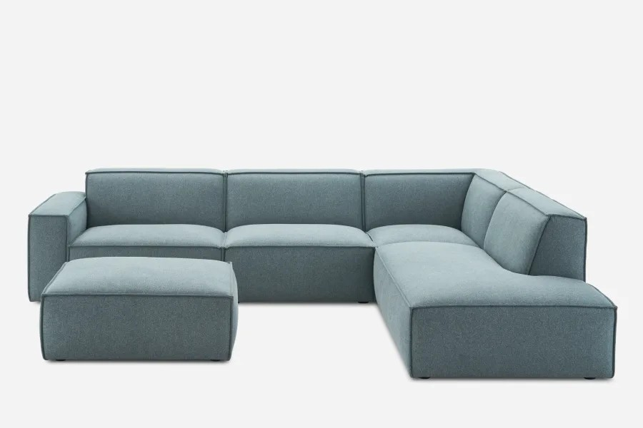 Mobilya Koltuk gri kumaş köşe takımı modern tasarımlı geniş oturma alanı ile