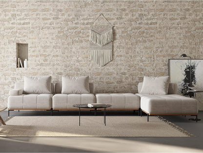 Mobilya Koltuk orta açık gri renk modern kumaş geniş köşe koltuk salon kullanımı için