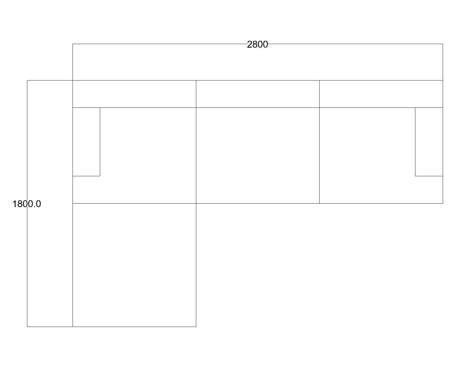 Mobilya Koltuk L şeklinde köşe koltuk ölçüleri 280x180 cm plan görünümü
